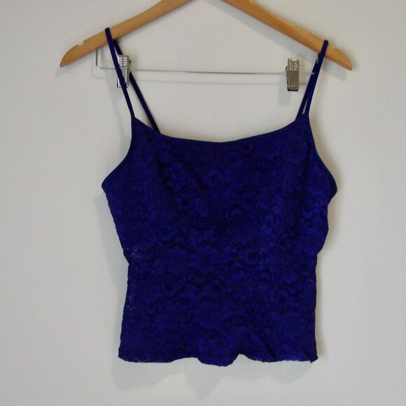Vintage Y2K Camisole Corset Frederick's of Hollywood Purple Lace Satin Medium - Picture 7 of 10